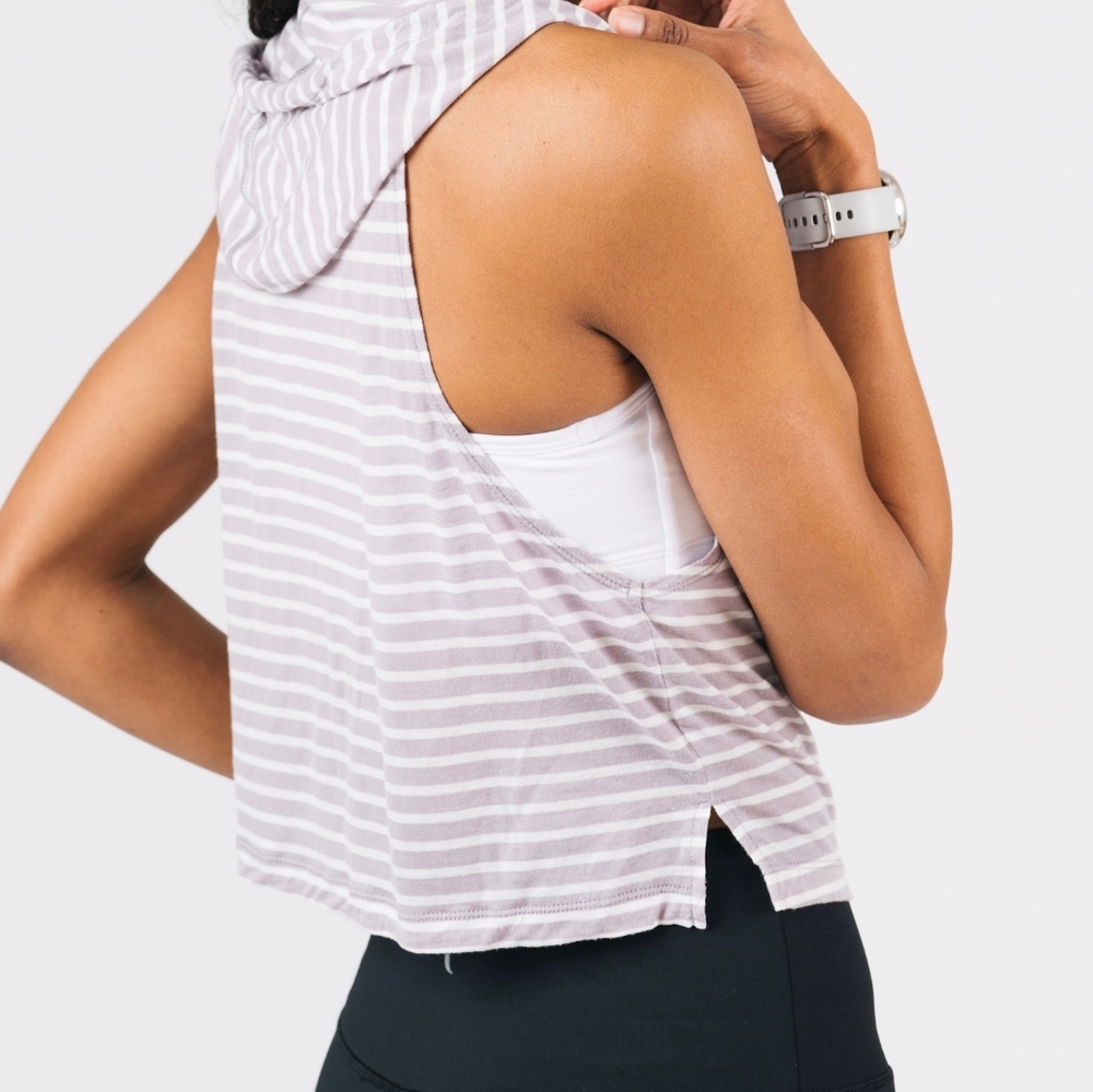 Zyia striped crop hoodie